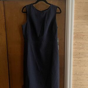 NWT Vince Camuto Navy Pinstripe Sleeveless Dress